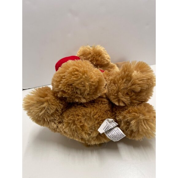 Chrisha Playful Plush Tan Stuffed Dog With Red Heart "I Love You" pre owned - Picture 8 of 10